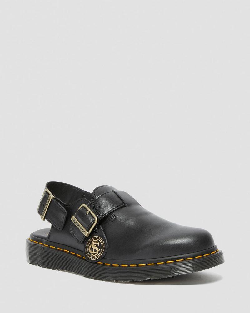 Dr Martens Jorge Made in England Leren Slingbacks Sandalen Met Riem Heren Zwart | NL 168QMA